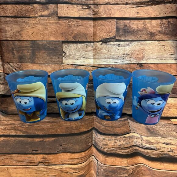 Smurfs The Lost Village Burger King Drinking Cups 2022 Collectible Glasses Blue - Picture 1 of 16